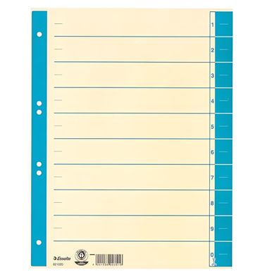Esselte Trennblatt A4 hellblau Trennblatt A4 Tabe und Lochran