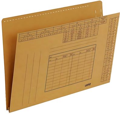 LEITZ Einstellmappe naturbraun Mit Org. Druck Bodenfalte 24 mm Natron