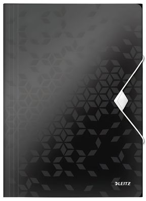 LEITZ 4599 Eckspannermappe WOW A4 PP schwarz metallic
