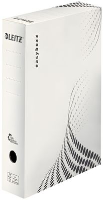 LEITZ 6131 Archivbox easyboxx A4 80 mm Wellpappe (RC) weiß