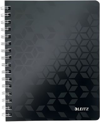 LEITZ Collegeblock WOW A4 PPEinband liniert schwarz spiralgebunden