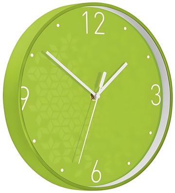 LEITZ Wanduhr WOW Ø 30cm grün Quartzlaufwerk Glasfront gut