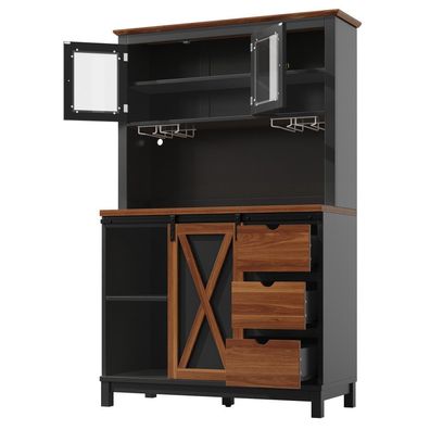 Moderner Hochschrank LED App-Steuerung Küchenschrank Sideboard