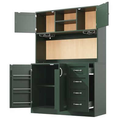 Seitenboard Küchenschrank Aufbewahrungsschrank LED 4 Türen 2 Schubladen