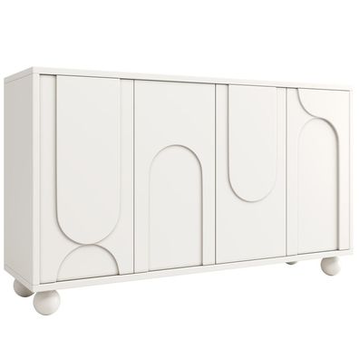 Sideboard Schrank 120x35x71 cm weiß verstellbar