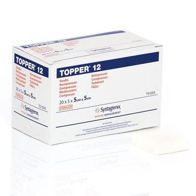 Topper 12 Mehrzweckkompressen steril 7,5x7,5 cm (40x2)