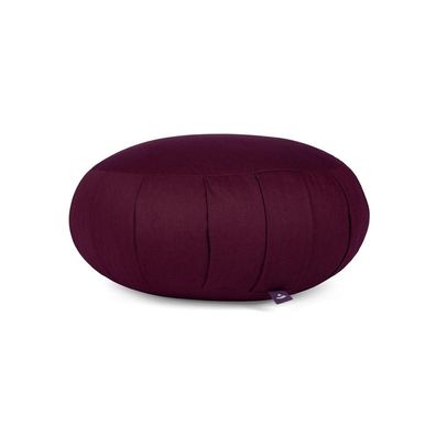 Meditationskissen Zafu Eco Dinkelfüllung Bezug aubergine