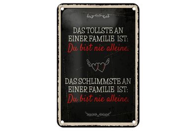 Blechschild Das Tollste und Schlimmste an einer Familie, 3 verschied. Größen, Spruch