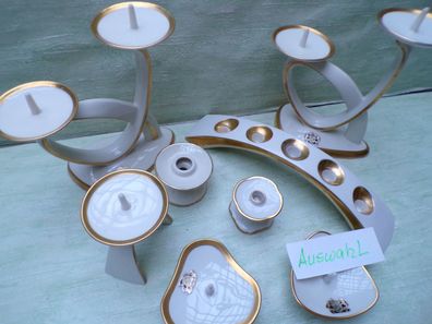 alte Kerzenleuchter Alka Kunst Lindner Gerold Tettau ..... creme-gold echt gold