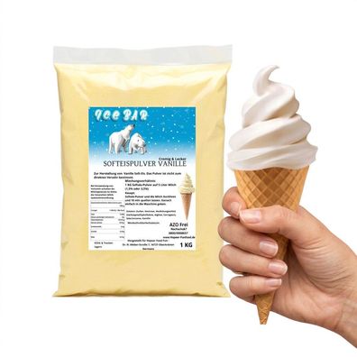IceBär Softeis Pulver Vanille 1 kg für Softeismaschine 1:5 Mischung