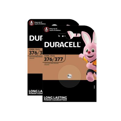 2x Duracell 377 Uhrenbatterie 1,55 V SR626SW SR66 AG4 LR626 Silberoxid