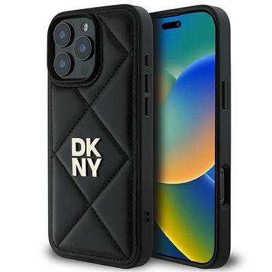 Handyhülle Case iPhone 16 Pro Max DKNY Kunstleder schwarz Logo