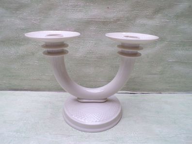 alter Kerzenleuchter 2er Thomas Ivory Bavaria Germany creme gemustert 15,5 x 21,5cm