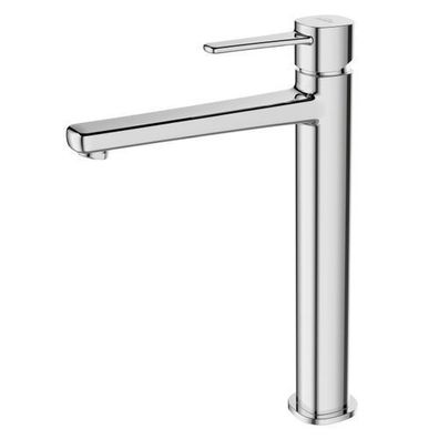 Waschtischarmatur Wasserhahn Hoch Glamour Mischbatterie für Badezimmer in Silber