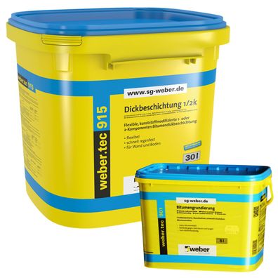 weber. tec 915 SG 30L Dickbeschichtung 1K + weber. tec 901 Bitumengrund 5L