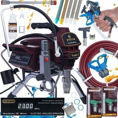 Zenthril Set Farbspritzgerät Vortex E 3000W 20MPa 3,5L/min 0,021" | PowerXcellence