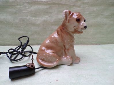 alter Rauchverzehrer Porzellan Hundebaby Nr 621 & alte Elektrik 17cm