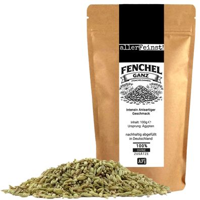Fenchelsamen Ganz - Aromatisch & Würzig | Intensiv anisartiger Geschmack - 100g