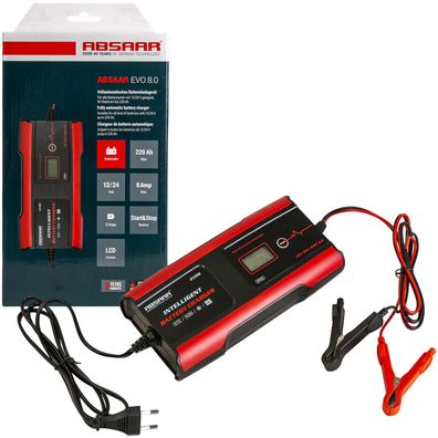 Absaar EVO 8.0 Erhaltungs-Ladegerät 12V 24V 8A LED Auto LKW Batterie-Ladegerät