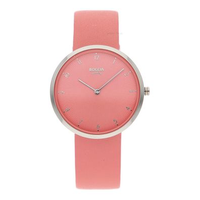 Boccia Uhr für Damen 3309-13 Rosa, Leder, Titan, Quarz