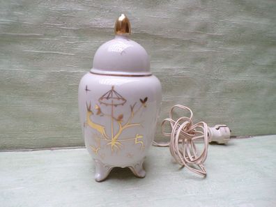 alte Rauchverzehrer Porzellan creme gold Reh-Motiv nr 3498 & Elektrik