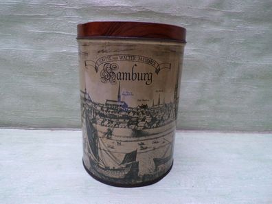 alte Blechdose Messmer Walter Hamburg 33 500gr Qualitätskaffee 16x12cm