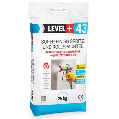 Super Finish 25-100kg Spritz- Rollspachtel Fertigspachtel Perfekt Glatt Q4 Sack L+43