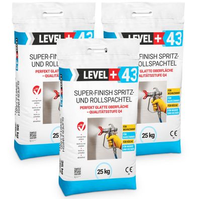 Super Finish Spritz- Rollspachtel Fertigspachtel 75kg Perfekt Glatt Q4 Sack L+43
