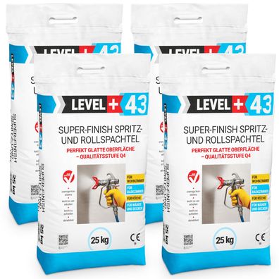 Super Finish Spritz- Rollspachtel Fertigspachtel 100kg Perfekt Glatt Q4 Sack L+43