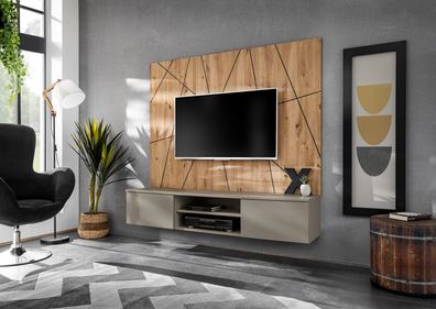 Wohnwand Anbauwand Wohnzimmer Schrankwand XARI II SGAS mit Push - Click