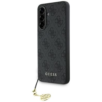 Hülle Galaxy A56 Guess Logo Kunstleder grau mit Kette goldfarbig