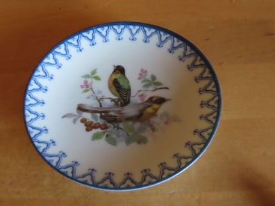 kleines Zierteller mit zwei Vögel ca.10,3 cm Ø Aufsteller liegt bei