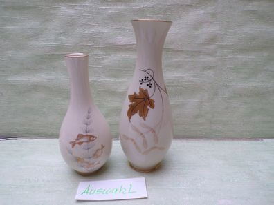 alte Hutschenreuther Selb "Fische Hertel Jacob Rehau "Blatt große Vasen