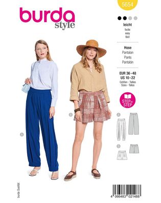 burda Schnittmuster Damen Pumphose & Shorts #5654 Gr. 36-48