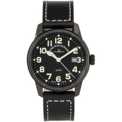 Zeno-Watch - Armbanduhr - Herren - Chrono - Classic Pilot Date - 3315Q-bk-a1