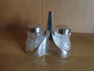 Pfeffer- und Salzstreuer Glas mit silberfarbenem Halter BMF