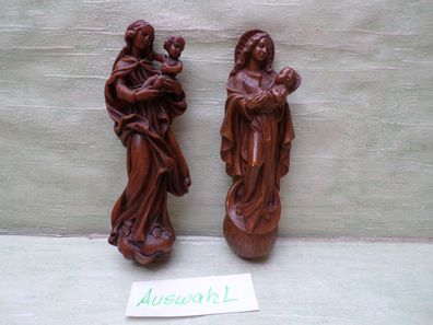 ALT Madonna Mutter Gottes Jesuskind Religion Figuren Wachs Kunststein Wandbild