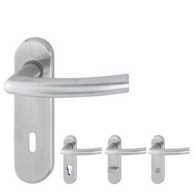 Hoppe Trondheim Türdrücker Wechselgarnitur Kurzschild Edelstahl matt