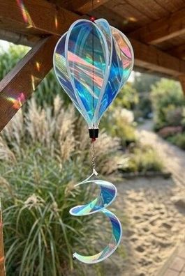 XXL Regenbogen Windspiel Heißluftballon - Wetterfester Windballon