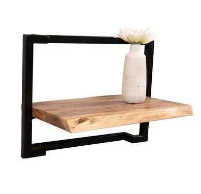 Wandregal Regal Wandboard aus Akazie mit Metallgestell