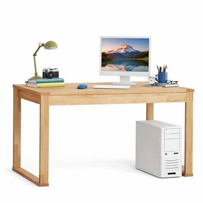 Schreibtisch 141x70x74 PC-Tisch Bürotisch Kernbuche geölt #1472