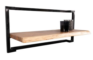 Wandregal Regal Wandboard aus Akazie mit Metallgestell