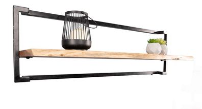 Wandregal Regal Wandboard aus Akazie mit Metallgestell