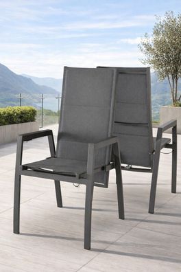 Destiny Hochlehner COSTA 2er Set verstellbar, Aluminium + Textilene, anthrazit