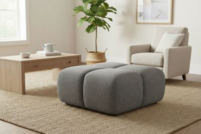 Polsterhocker Sitzhocker Hocker VEGA in Stoff Egon Grau