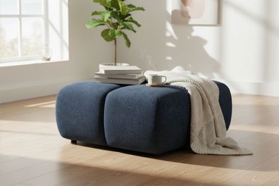 Polsterhocker Sitzhocker Hocker VEGA in Stoff Egon Dunkelblau