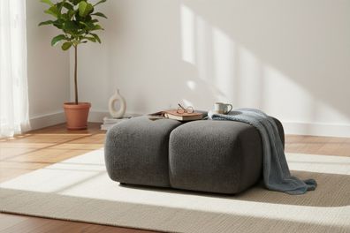 Polsterhocker Sitzhocker Hocker VEGA in Stoff Egon Dunkelgrau