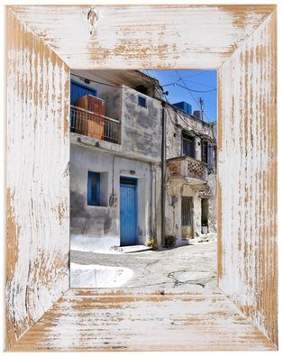 Mein Landhaus weiße Altholz-Bilderrahmen handgefertigt