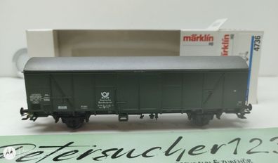 Märklin H0 4736 Gedeckter Güterwagen Post / Grün / Weiße-OVP