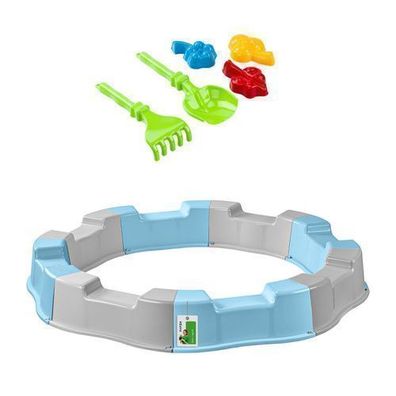 PAFEN Sandkasten Kunststoff Ø 160 Sandbox Rund 5 Sandspielzeug Grau/ Blau